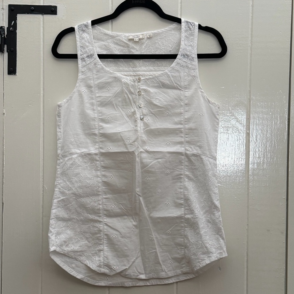 Fat Face White Eyelet Tank Top